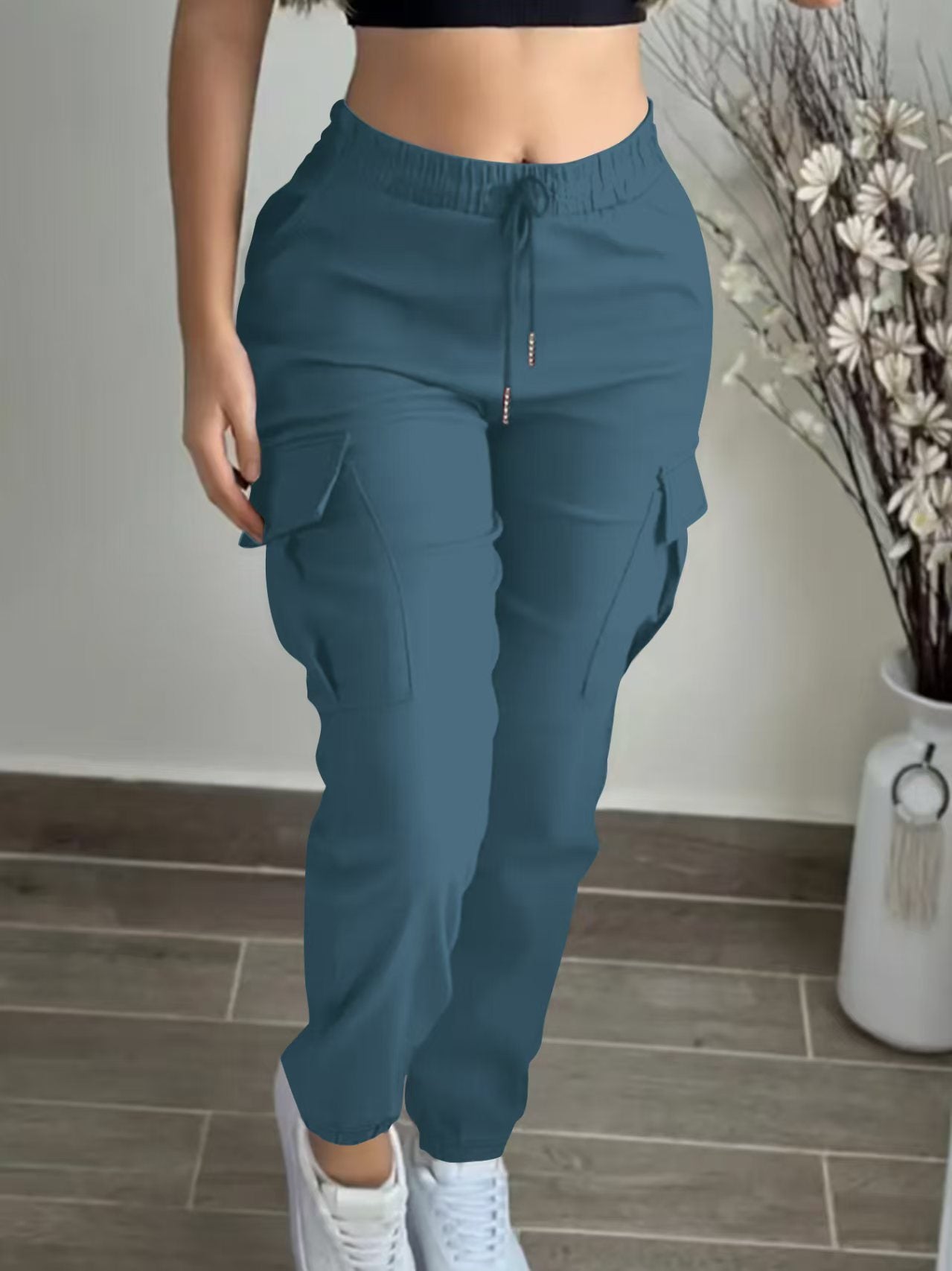 Mountaineering Fashion Drawstring Women's Leisure Cargo Trousers