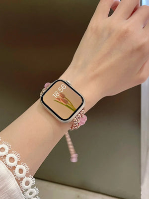 Classic Style Opal Bead Metal Strap For Women