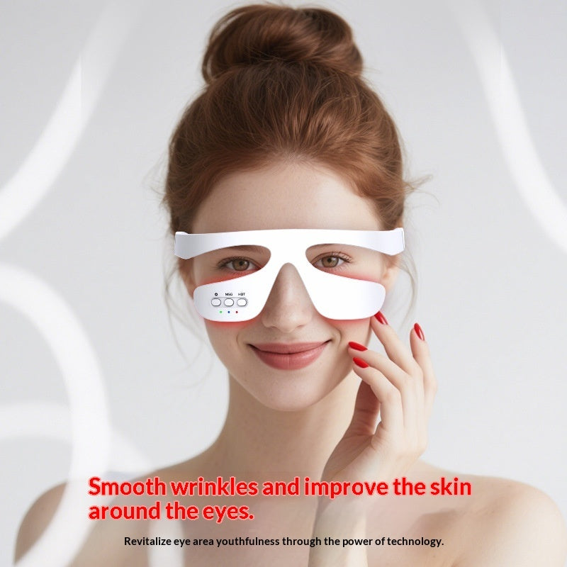 Model wearing the eye care device