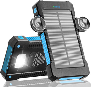 Solar Power Bank 26800mAh with Suction Cup Mount, IP67 Waterproof Solar Charger