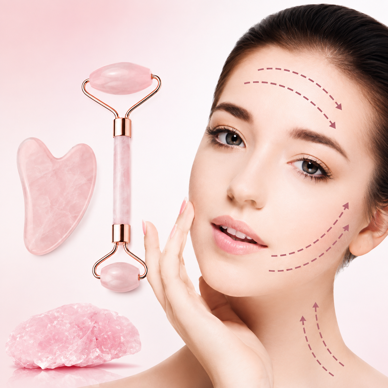 YFY-GlowLift 2-in-1 Jade Roller & Gua Sha Facial Set