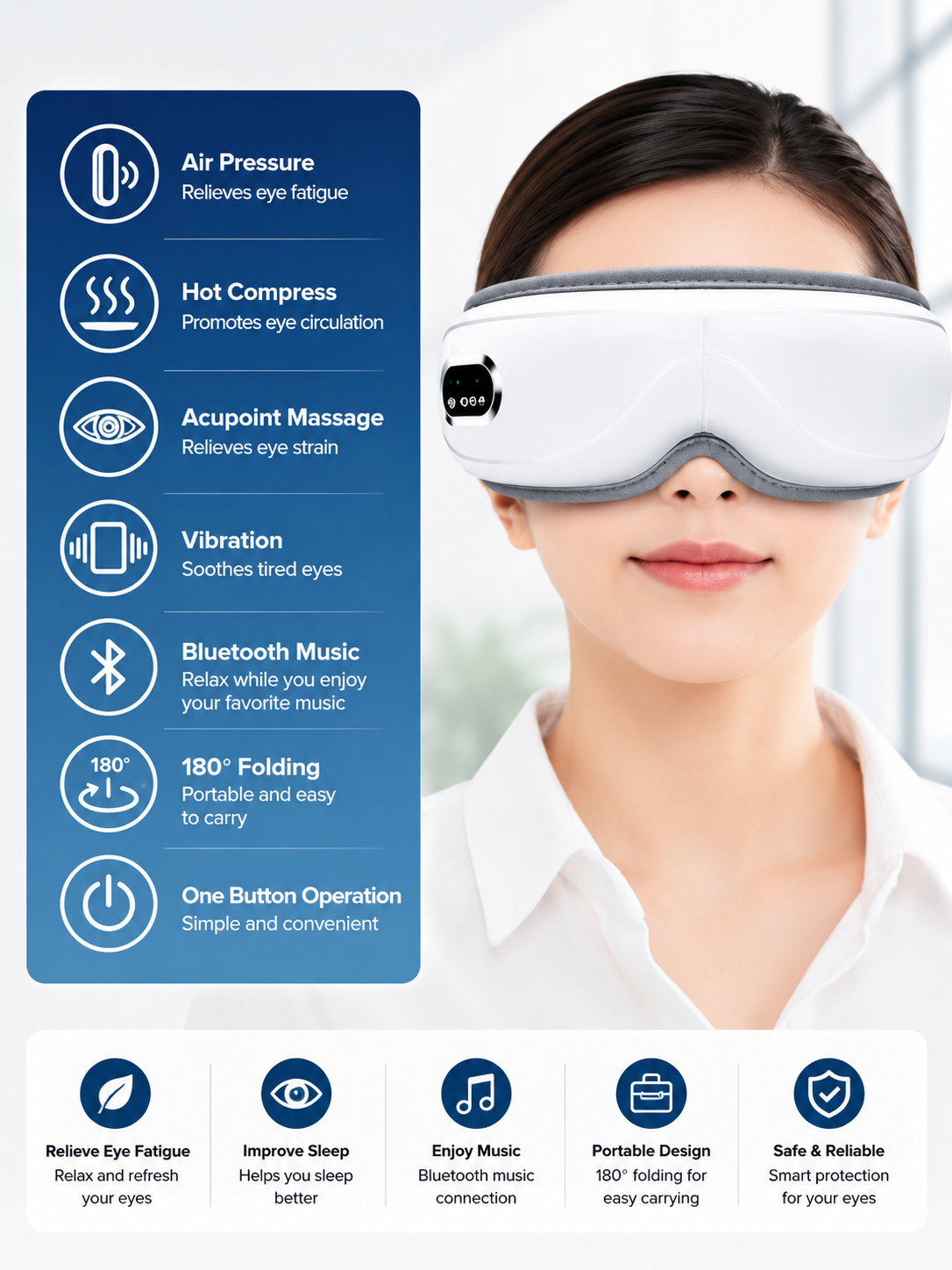 VisionEase Smart Heated Eye Massager