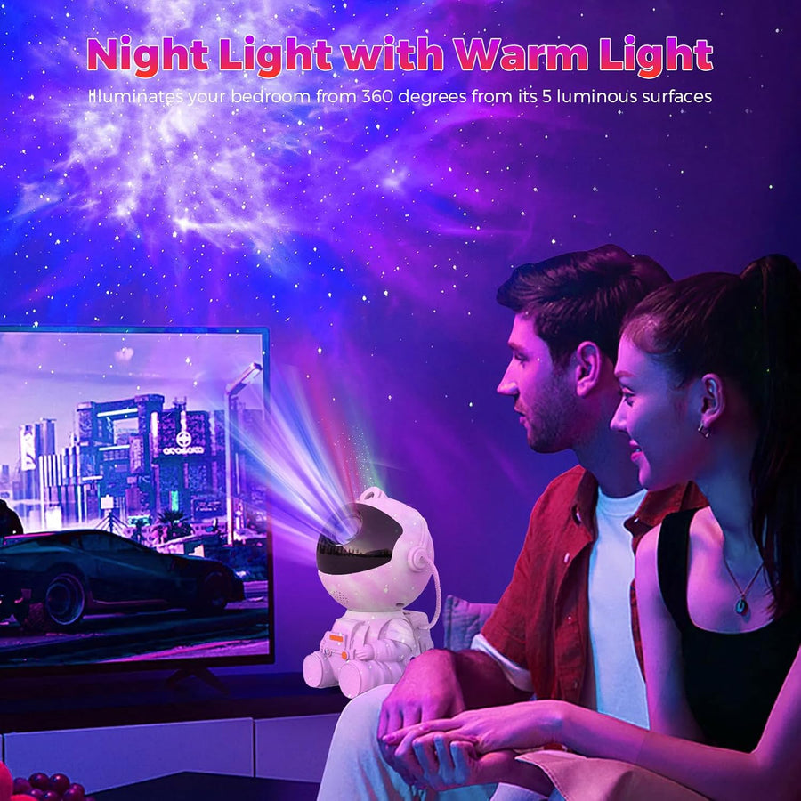 Astronaut Galaxy Projector Starry Night Light, LED Starry Nebula Ceiling Projection Lamp with Remote Control, 360° Adjustable