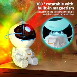 Astronaut Galaxy Projector Starry Night Light, LED Starry Nebula Ceiling Projection Lamp with Remote Control, 360° Adjustable