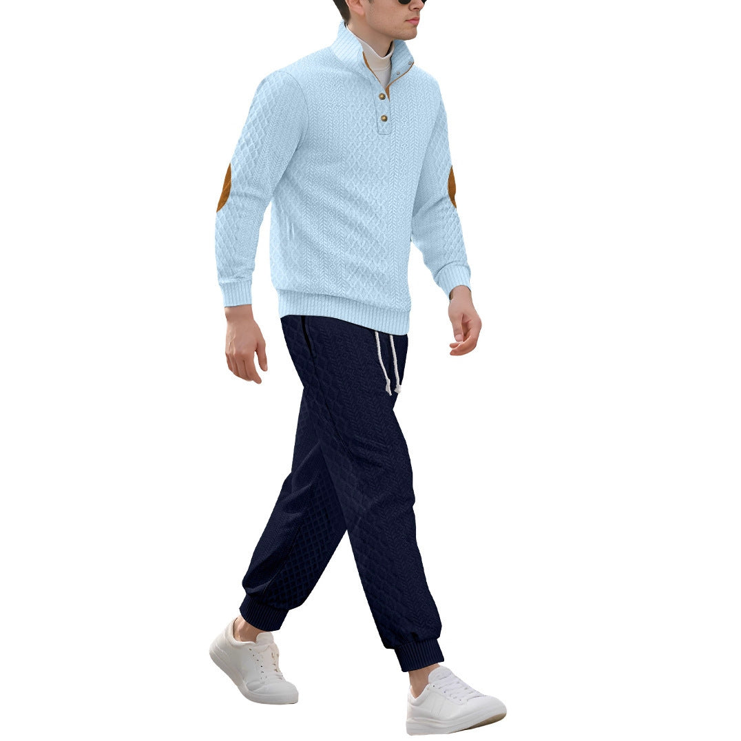 Stand Collar Long Sleeve Trousers Leisure Sports Outdoor Sweater Pants Suit