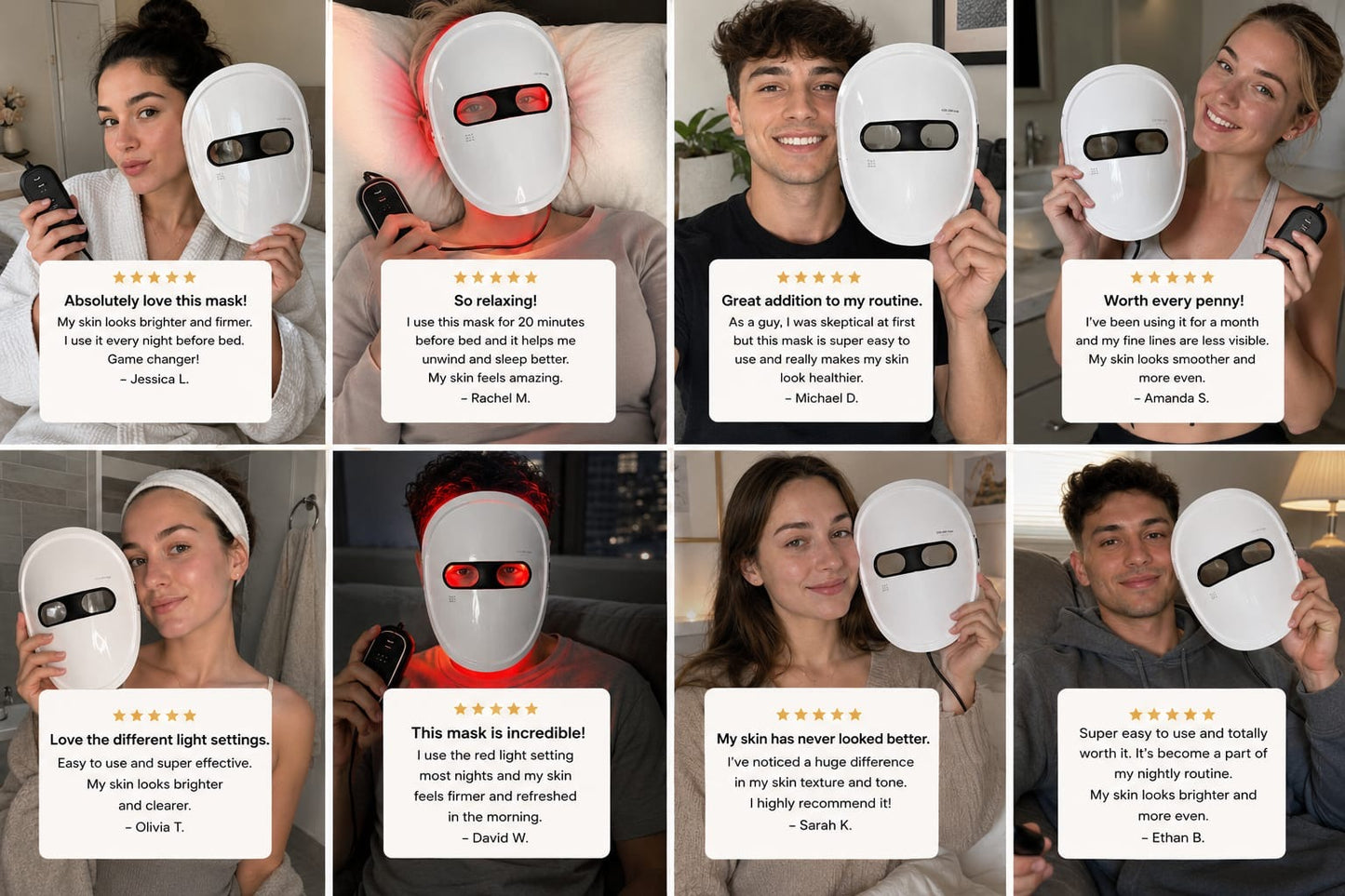 Rechargeable Led Photon Face Mask / 7 Color Light Therapy Beauty Device