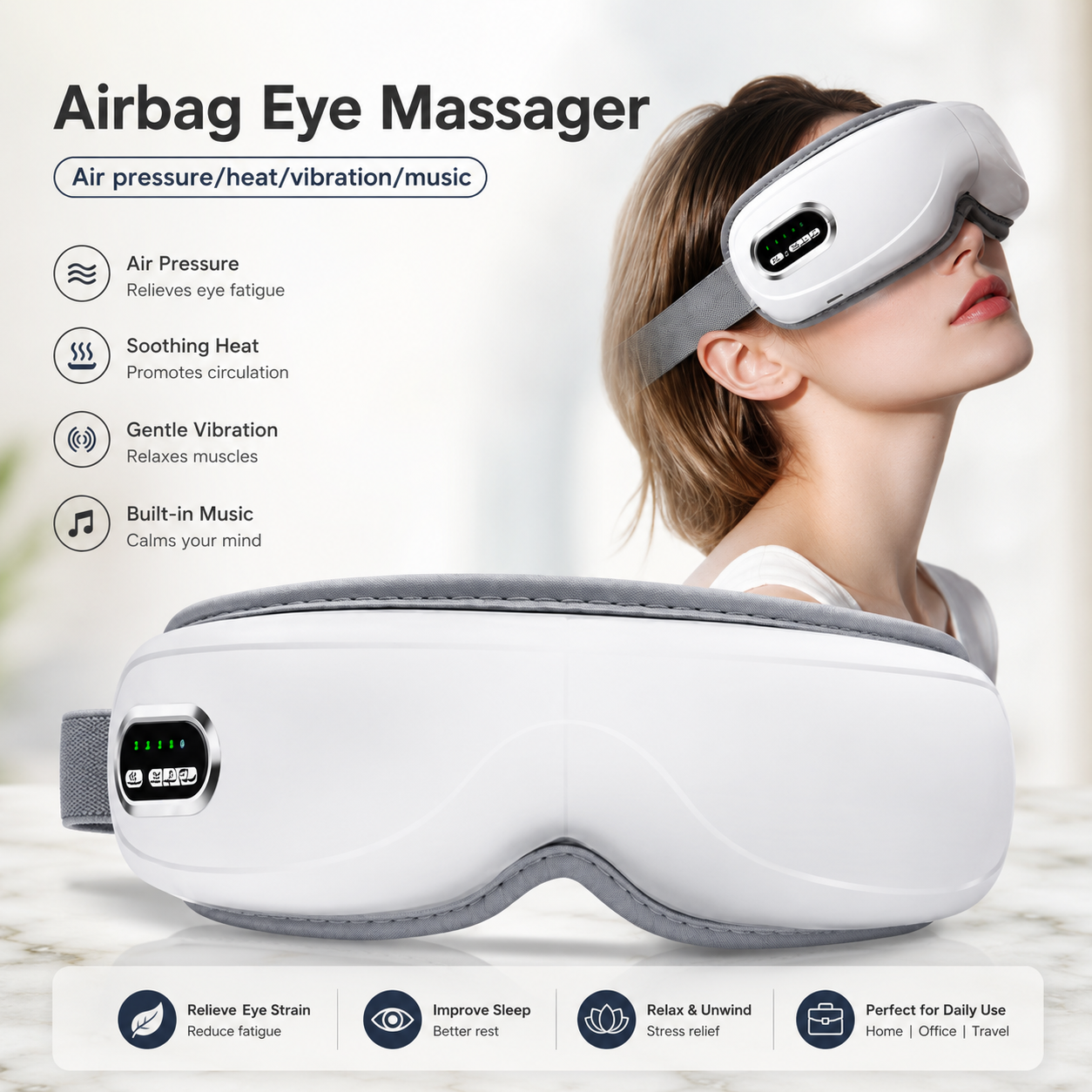 VisionEase Smart Heated Eye Massager