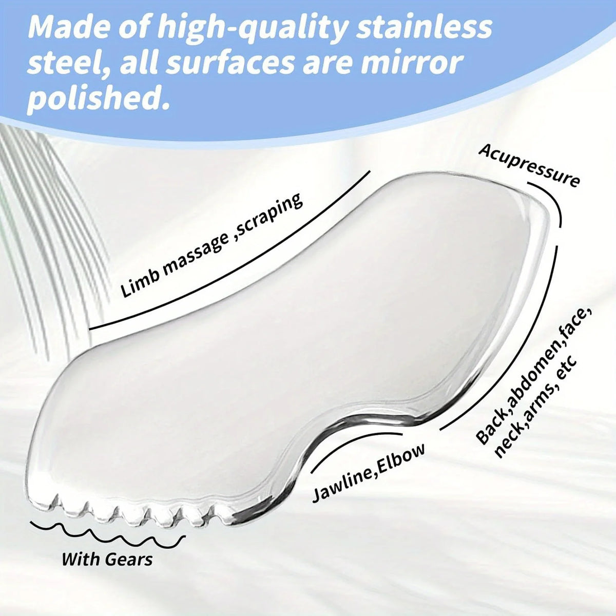 Gua Sha Stainless Steel, Metal Face Gua Sha for Jawline Sculpting,