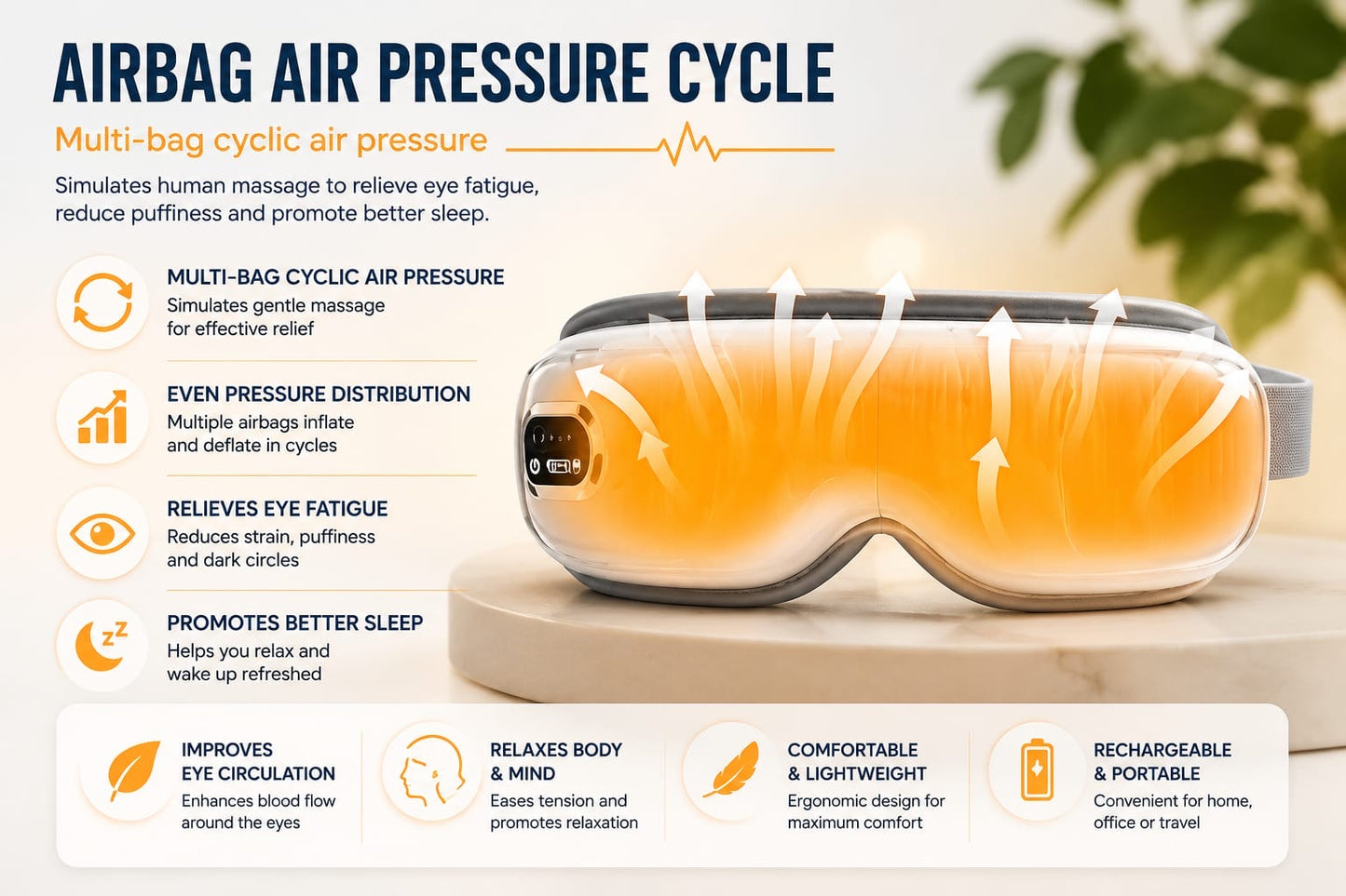 VisionEase Smart Heated Eye Massager