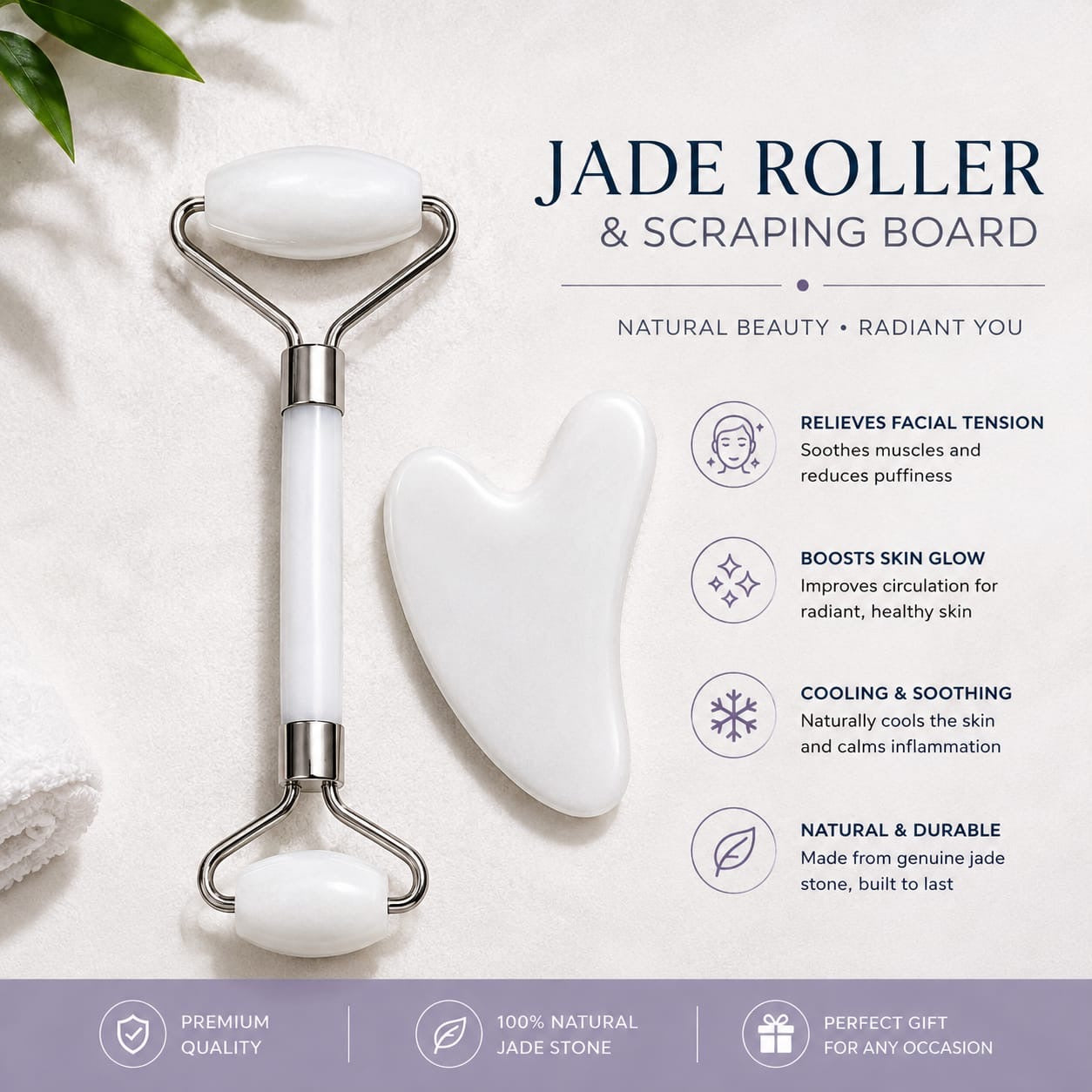 YFY-GlowLift 2-in-1 Jade Roller & Gua Sha Facial Set