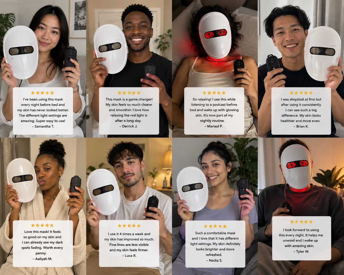 Rechargeable Led Photon Face Mask / 7 Color Light Therapy Beauty Device