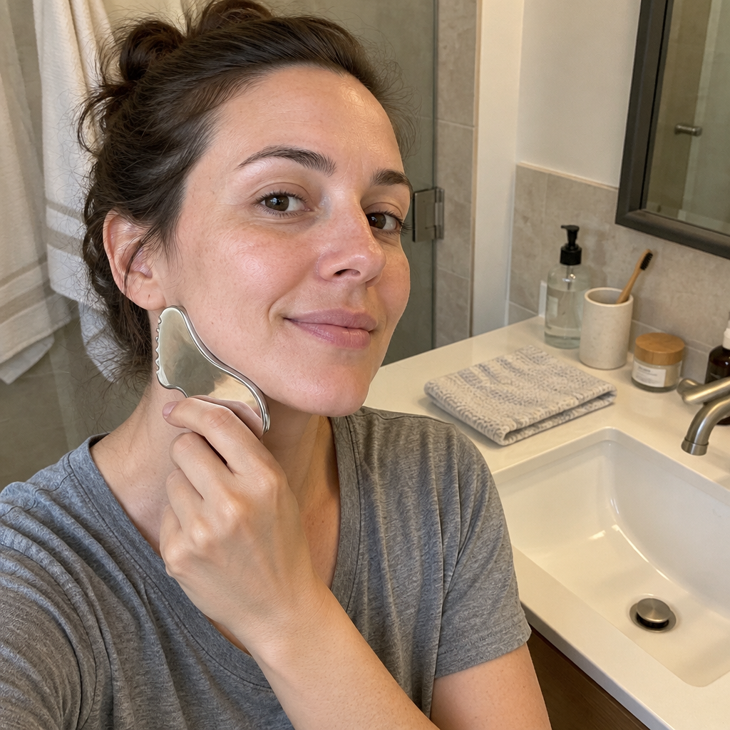 Gua Sha Stainless Steel, Metal Face Gua Sha for Jawline Sculpting,