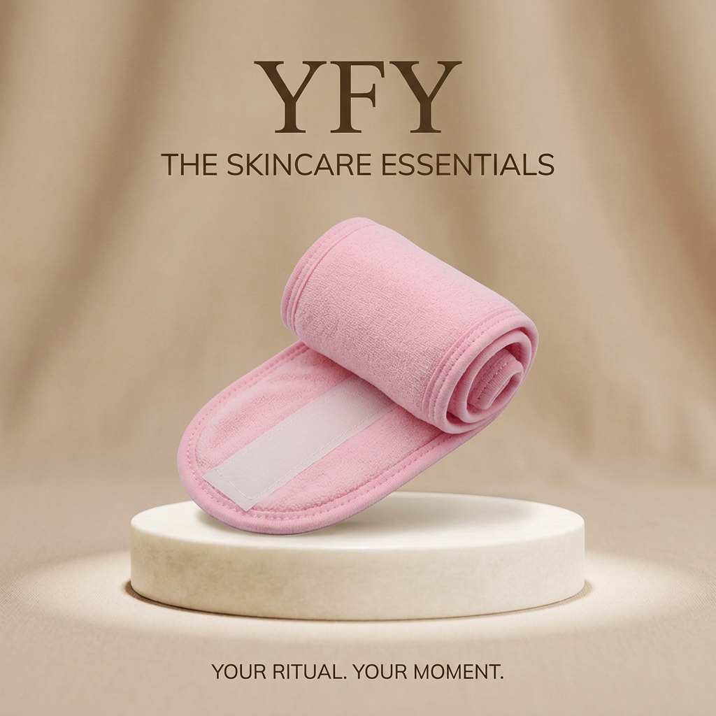 YFY branded pink skincare headband