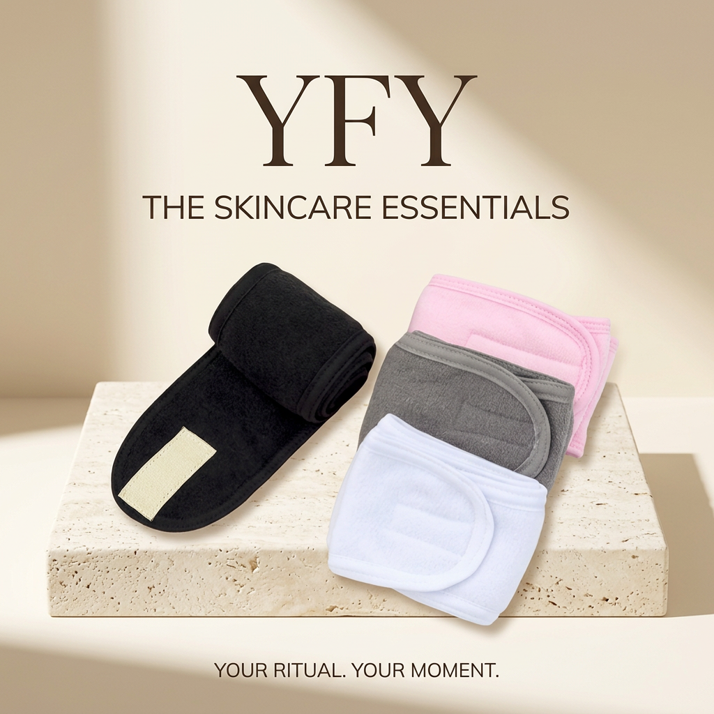 YFY branded skincare headband collection