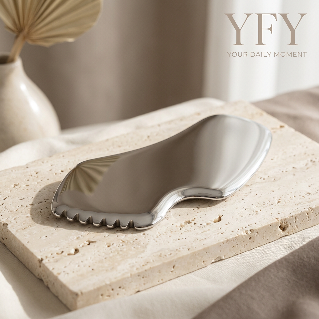 YFY Gua Sha on travertine